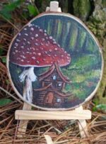 Decoration-From-Oak-Painted-With-Mushrooms-Houses-Flowers