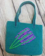 Purple Feather Reed Pattern Handbag