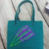 Purple Feather Reed Pattern Handbag 3