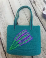 Purple Feather Reed Pattern Handbag 3